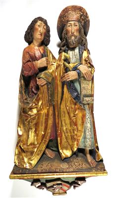 Hl. Kosmas und Damian, in gotischem Stil um 1500, 20. Jahrhundert - Gioielli, arte e antiquariato