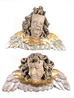 Paar geflügelte Engelsköpfe, Österreich, um 1700 - Jewellery, Works of Art and art