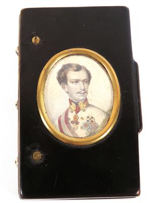 Tabatiere mit Brustbild des jungen Kaiser Franz Joseph I., Mitte 19. Jahrhundert - Schmuck, Kunst & Antiquitäten
