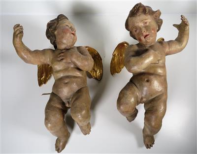 Paar geflügelte Engel 18. Jahrhundert - Klenoty, umění a starožitnosti