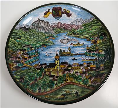 Wandteller, Pesendorfer Keramik, Gmunden, 3. Drittel 20. Jahrhundert - Gioielli, arte e antiquariato