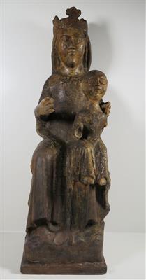 Provinzielle thronende Madonna mit Kind, wohl 13. Jahrhundert - Gioielli, arte e antiquariato