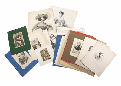 Konvolut von 70 Stück Druckgrafik - Porträts von Persönlichkeiten der Renaissance bis ins 19. Jahrhundert - Schmuck, Kunst & Antiquitäten