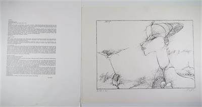 Elf Druckgrafiken der Salzburger Künstlervereinigung'Gruppe 73', unvollständige Ausgabe 1974 ohne Mappe - Klenoty, umění a starožitnosti