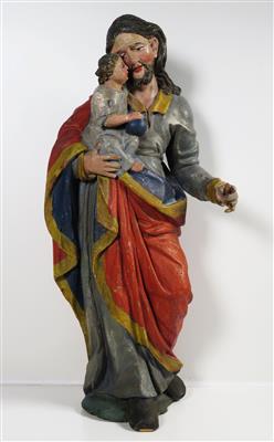 Hl. Josef als Nährvater, im Barockstil, 19. Jahrhundert - Schmuck, Kunst & Antiquitäten
