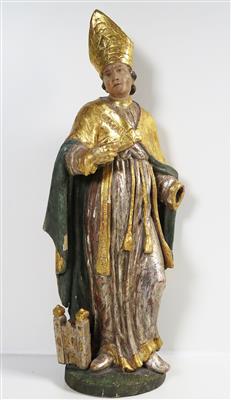 Hl. Virgil mit dem Modell des Salzburger Doms, im Barockstil, 19. Jahrhundert - Schmuck, Kunst & Antiquitäten