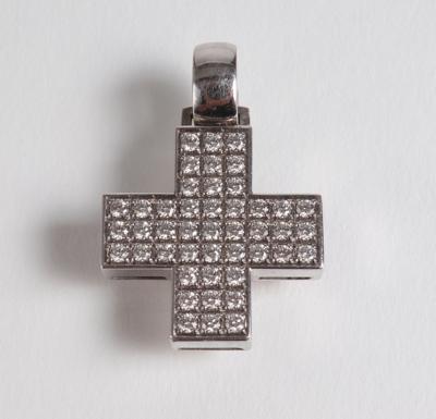 Brillant Kreuzanhänger zus. ca. 0,75 ct - Schmuck, Kunst & Antiquitäten