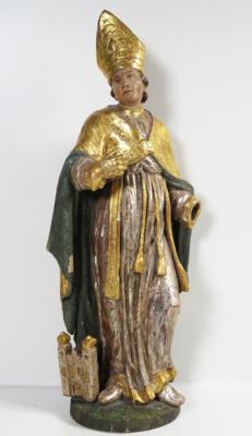 Hl. Virgil mit dem Modell des Salzburger Doms, im Barockstil, 19. Jahrhundert - Schmuck, Kunst und Antiquitäten
