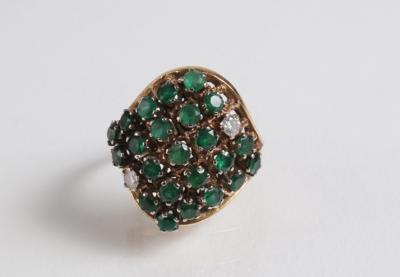 Diamant Smaragd Damenring - Jewellery, Works of Art and art
