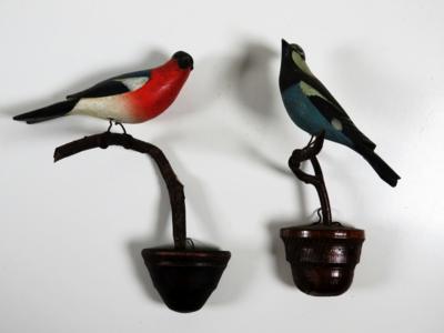 Paar Singvögel, in Viechtauer Art, 19./20. Jahrhundert - Gioielli, arte e antiquariato