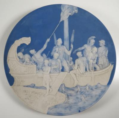 Großer Wandteller, Jean Baptiste Stahl, Villeroy  &  Boch, Mettlach, um 1900 - Klenoty, umění a starožitnosti