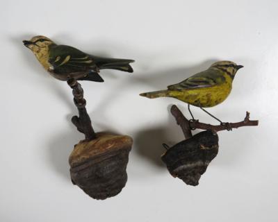 Paar Singvögel, in Viechtauer Art, 19./20. Jahrhundert - Schmuck, Kunst & Antiquitäten