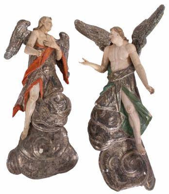 Engelpaar auf Wolken, Italien, 2. Hälfte 17. Jahrhundert - Schmuck, Kunst & Antiquitäten