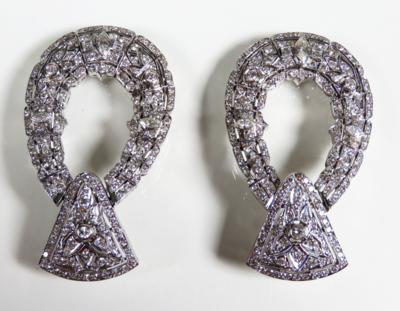 2 Brillant Diamant Ohrclipsgehänge zus. ca. 7,80 ct - Jewellery, Works of Art and art