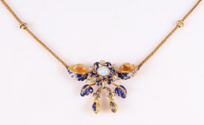 Biedermeier Opal Diamant Collier - Gioielli, arte e antiquariato