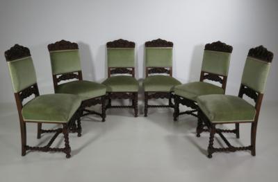 Satz von sechs Sesseln im Frühbarockstil, Ende 19. Jahrhundert - Gioielli, arte e antiquariato