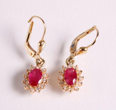 2 Diamant Ohrringgehänge zus. ca. 0,35 ct - Jewellery, Works of Art and art