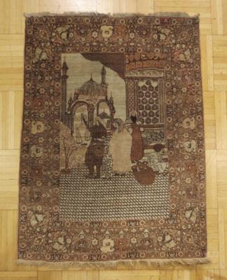 Figuraler Täbriz-Teppich, Nordwest-Persien, Mitte 20. Jahrhundert - Gioielli, arte e antiquariato