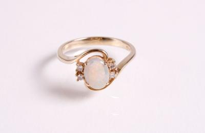 Diamant Opal Damenring - Antiques, art and jewellery