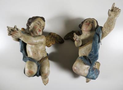 Paar provinzielle fliegende Engel, Anfang 19. Jahrhundert - Umění, starožitnosti, šperky