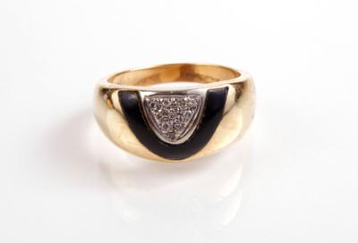 Brillant Onyxring - Antiques, art and jewellery