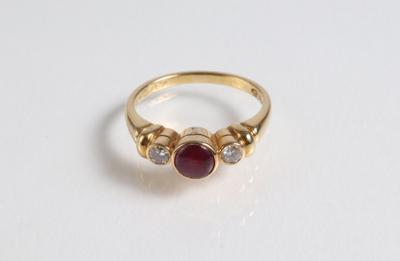 Brillant Rubin Damenring - Antiques, art and jewellery