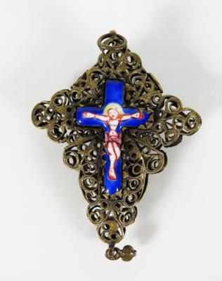 Abschlusskreuz eines Rosenkranzes, Schwäbisch Gmünd, 19. Jahrhundert - Z pozůstalosti SEPP FORCHER