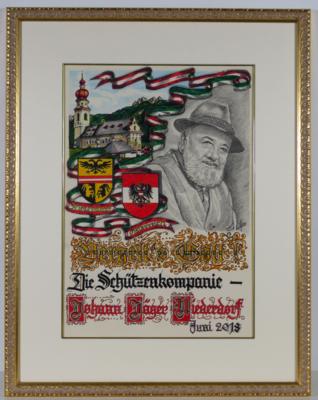 Dankesgeschenk der Niederdorfer Schützen/Südtirol zur 194. Ausgabe der ORF-Sendung "Klingendes Österreich" - Z pozůstalosti SEPP FORCHER