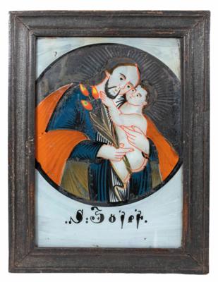 Hinterglasbild, Böhmen, 19. Jahrhundert - Schmuck, Kunst & Antiquitäten