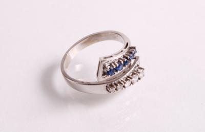 Brillant Saphir Damenring zus. ca. 0,20 ct - Antiques, art and jewellery