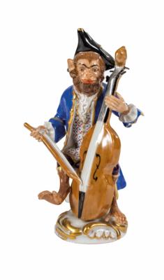 Affe als Bassgeiger, Entwurf Johann Joachim Kaendler 1753/65, Meissen, 1987 - Antiques, art and jewellery