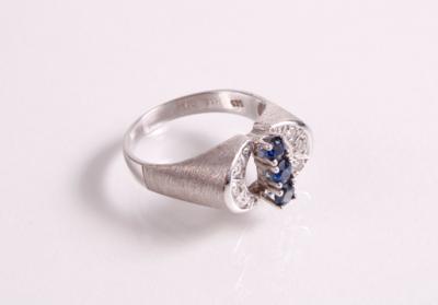Diamant Saphirring - Schmuck, Kunst & Antiquitäten