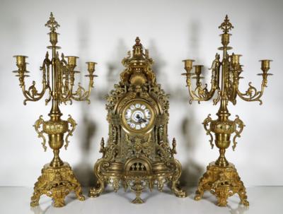 Kaminuhr-Garnitur im Louis XIV-Stil, 20. Jahrhundert - Schmuck, Kunst & Antiquitäten