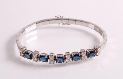 Brillant Saphir Armband zus. ca. 1 ct - Antiques, art and jewellery