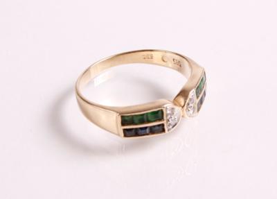 Brillant Saphir Smaragdring - Antiques, art and jewellery