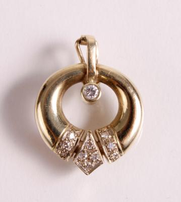 Brillant Diamant Anhänger zus. ca. 0,15 ct - Schmuck, Kunst und Antiquitäten