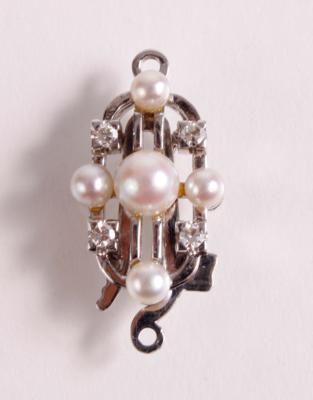 Diamant Perlkettenschließe - Antiques, art and jewellery