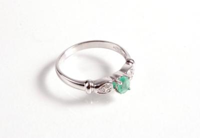 Diamant Smaragd Damenring - Schmuck, Kunst & Antiquitäten