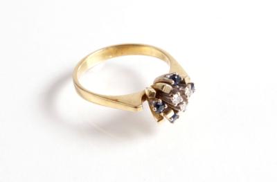 Diamant Saphir Damenring - Schmuck, Kunst & Antiquitäten