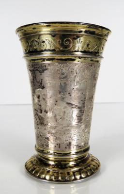 Silber Becher "Hubertus" - Fa. Bruckmann  &  Söhne, Heilbronn - Schmuck, Kunst & Antiquitäten