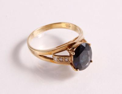 Diamant Saphir Damenring - Gioielli, arte e antiquariato