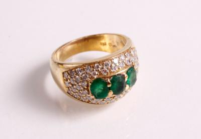 Diamant Smaragdring - Klenoty, umění a starožitnosti