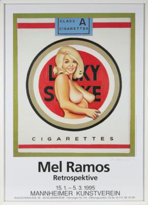 Signiertes Ausstellungsplakat Mel Ramos (1935-2018), 1995 - Immagini e grafiche di tutte le epoche