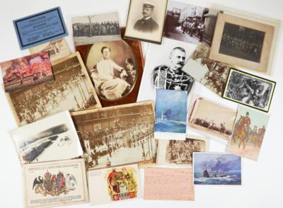 Konvolut Fotos und Karten Altösterreich: Militaria, Kaiserhaus, Adel, PatriotikaKarten 1. Weltkrieg - Obrázky a grafika ze všech období