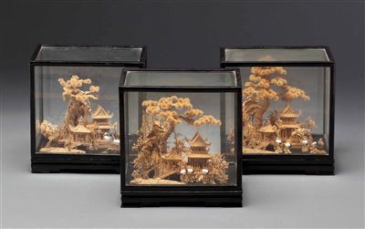 3 chinesische Dioramen, 20. Jhdt. - Easter Auction (Art & Antiques)