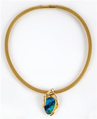 Opal-Brillantanhänger - Schmuck, Taschen- und Armbanduhren - Kunst des 20. Jahrhunderts