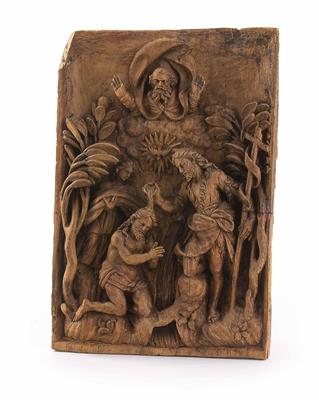 Barock-Relief, "Taufe Christi", 18. Jhdt. - Christmas-auction Furniture, Carpets, Paintings