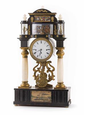 Biedermeier-Kommodenuhr mit Spielwerk um 1835/40 - Weihnachtsauktion - Möbel, Volkskunst