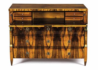 Biedermeier-Schreibkommode, ursprünglich um 1820/25 - Vánoční aukce - obrazy, koberce, nábytek