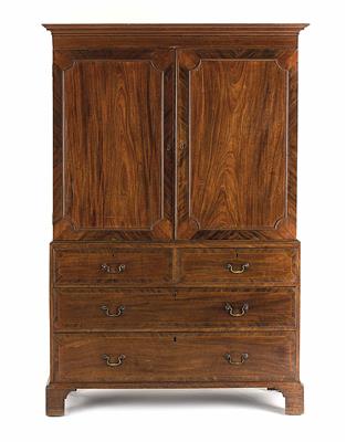 Englischer Aufsatzkasten, sogenannter Linen Press, George III.-Periode um 1800 - Christmas-auction Furniture, Carpets, Paintings